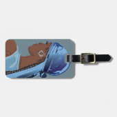 Zwarte vrouw met durag kunstwerk bagagelabel (Voorkant horizontaal)