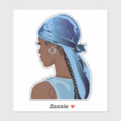 Zwarte vrouw met een kleurrijke dubbelzijdige illu sticker (Vel)