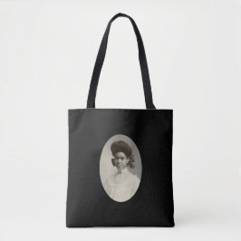 Zwarte vrouw met haarlint tote bag