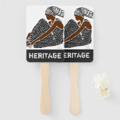 Zwarte vrouw met hoofd-Wrap AFRICAN erfgoed Handwaaier (Voorkant en achterkant)