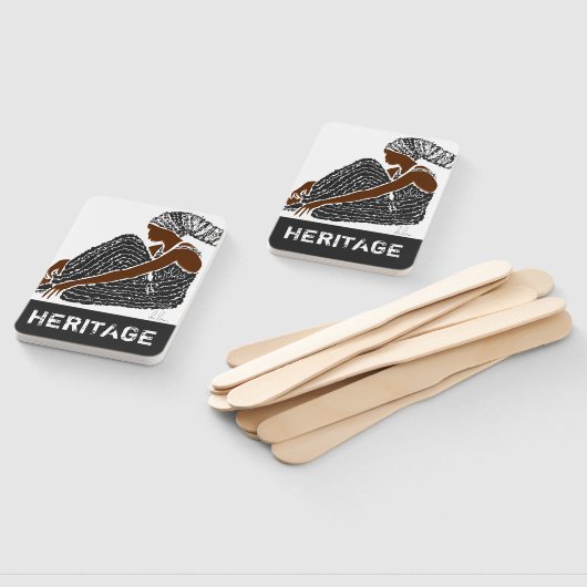 Zwarte vrouw met hoofd-Wrap AFRICAN erfgoed Handwaaier (Niet-gemonteerd)