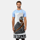 Zwarte vrouw met hoofd-Wrap AFRICAN erfgoed Schort (Gedragen)