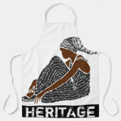 Zwarte vrouw met hoofd-Wrap AFRICAN erfgoed Schort (Voorkant)