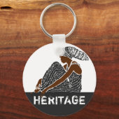 Zwarte vrouw met hoofd-Wrap AFRICAN erfgoed Sleutelhanger (Voorkant)