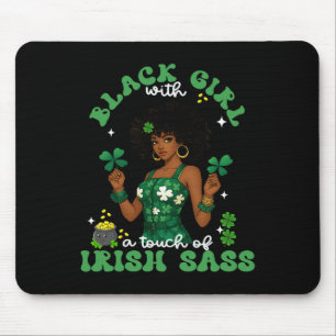 Zwarte vrouw met Ierse S St. Patrick's Day Ierse P Muismat
