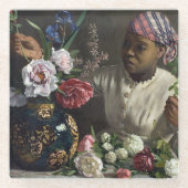 Zwarte Vrouw met pony's | Fré dé ric Bazille Glazen Onderzetter (Voorkant)