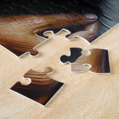 Zwarte vrouw met zwarte kat kunst legpuzzel (Zijkant)