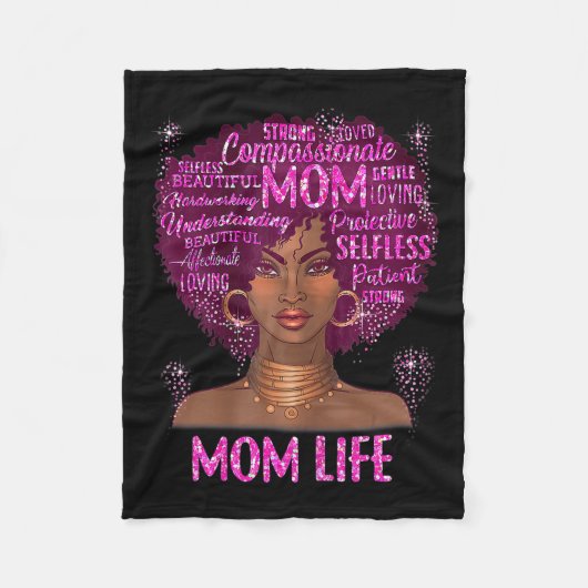 Zwarte vrouw moeder leven moeder Afro-Amerikaans g Fleece Deken (Voorkant)