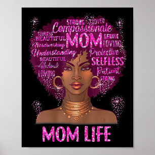 Zwarte vrouw moeder leven moeder Afro-Amerikaans g Poster