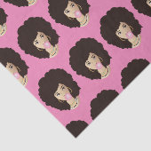 Zwarte Vrouw, Natuurlijke Haar, Roze Bubblegum, Ro Tissuepapier (Detail)