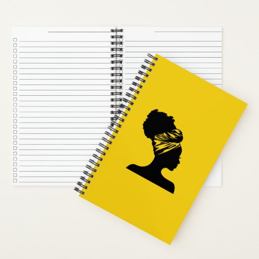 Zwarte vrouw notitieboek (Binnen)