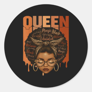 Zwarte Vrouw Opgeleid Sterke Black History Month G Ronde Sticker