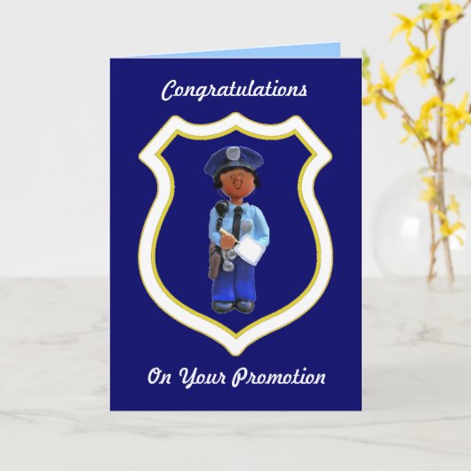 Zwarte Vrouw Politiebeambte Aangepaste Kaarten voo (Gele Bloem)