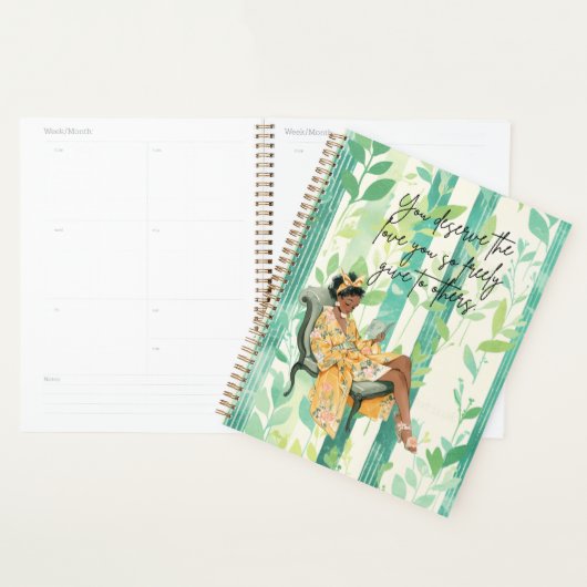 Zwarte vrouw positieve bevestiging planner (Display)