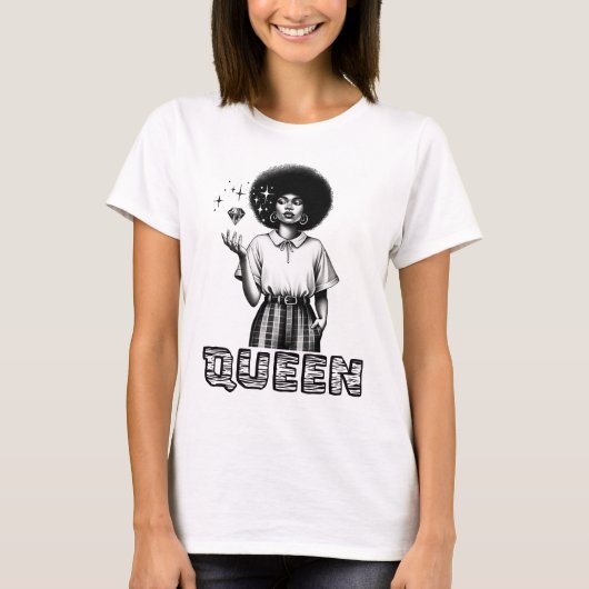 Zwarte vrouw Queen, Black Lives Matter T-shirt (Voorkant)