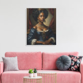 Zwarte Vrouw,  Royalty Canvas Afdruk (Insitu (Woonkamer))