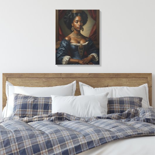 Zwarte Vrouw,  Royalty Canvas Afdruk (Insitu (Slaapkamer))