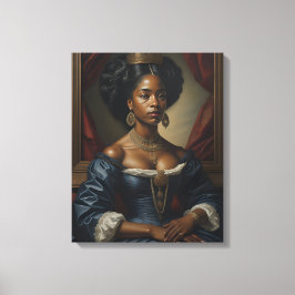 Zwarte Vrouw,  Royalty Canvas Afdruk
