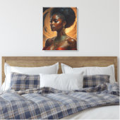 Zwarte Vrouw,  Royalty Canvas Afdruk (Insitu (Slaapkamer))