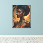 Zwarte Vrouw,  Royalty Canvas Afdruk (Insitu (Houten vloer))