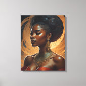 Zwarte Vrouw,  Royalty Canvas Afdruk (Voorkant)