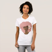Zwarte Vrouw, Roze Afro, Bloem in Haar Natuurlijk  T-shirt (Voorkant volledig)