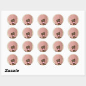 Zwarte Vrouw, Roze Afro, Popping Pink Bubblegum Ronde Sticker (Vel)