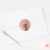 Zwarte Vrouw, Roze Haar, Roze Lippen Ronde Sticker (Envelop)