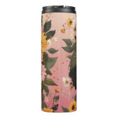 Zwarte vrouw rozen & zonnebloemen krullend afro si thermosbeker (Achterkant)