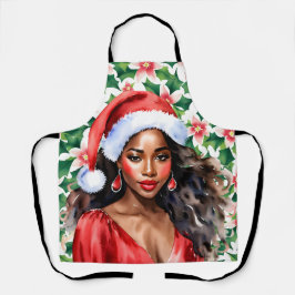 Zwarte Vrouw Santa Hoed Kerstmis Schort