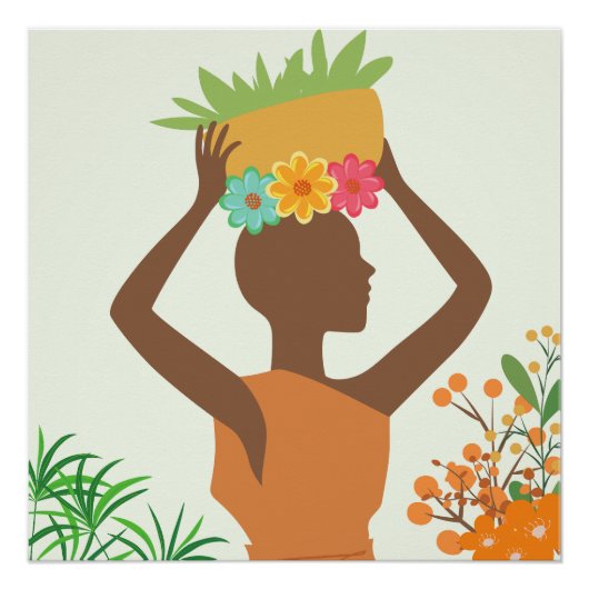 Zwarte Vrouw Silhouet Perfect Poster (Voorkant)