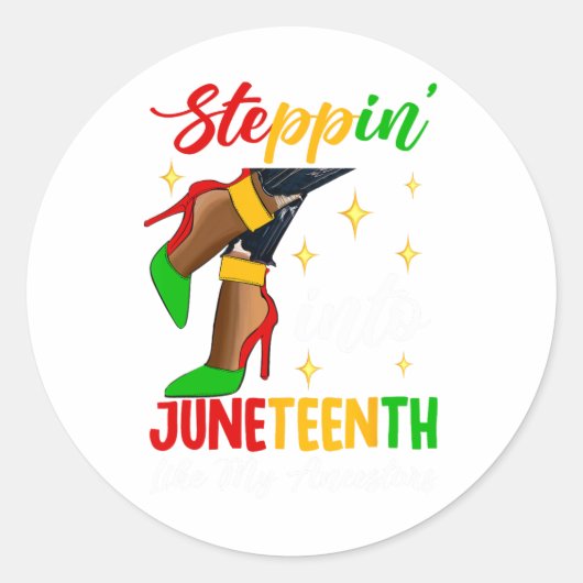 Zwarte vrouw stapt in de 19e als mijn dansen ronde sticker (Voorkant)