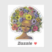 Zwarte vrouw sticker (Vel)
