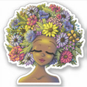 Zwarte vrouw sticker (Voorkant)