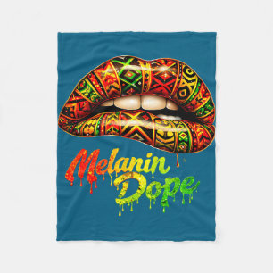 Zwarte vrouw trots sterke tribale lippen melanine fleece deken