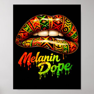Zwarte vrouw trots sterke tribale lippen melanine  poster