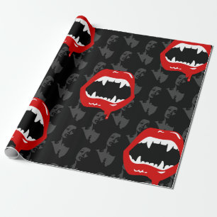 Zwarte vrouw Vampier Vangs Spooky Halloween Cadeaupapier