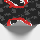 Zwarte vrouw Vampier Vangs Spooky Halloween Cadeaupapier (Hoek)