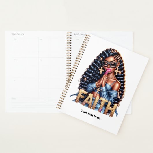 Zwarte vrouw van het geloof Christelijk gebed Planner (Display)