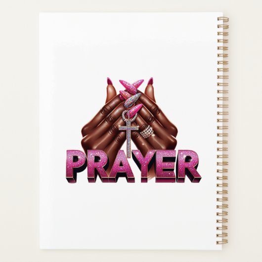 Zwarte vrouw van het geloof Christelijk gebed Planner (Achterkant)