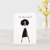 Zwarte Vrouw Verjaardag Kaart (Gele Bloem)