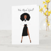 Zwarte Vrouw Verjaardag Kaart (Gele Bloem)