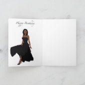 Zwarte Vrouw Verjaardag Kaart (Binnen)