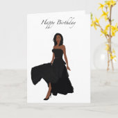 Zwarte Vrouw Verjaardag Kaart (Gele Bloem)