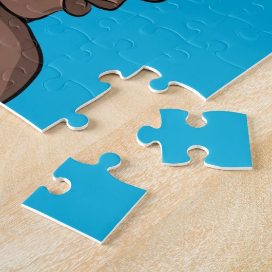 Zwarte Vrouw, Verpakt Natuurlijk Haar, Kleurrijk B Legpuzzel (Zijkant)