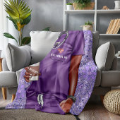 Zwarte vrouw verpleegster Doctor in Paarse Scrubs Sherpa Deken