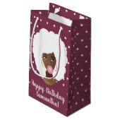 Zwarte Vrouw Witte Afro, Bubblegum, Sterren, Paars Klein Cadeauzakje (Achterkant Gekanteld)