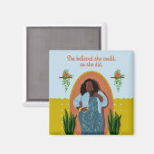 Zwarte vrouw, ze geloofde dat ze het kon, dus deed magneet (Voorkant / Achterkant)