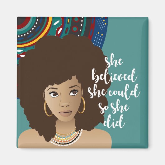 Zwarte vrouw, ze geloofde dat ze het kon, dus deed magneet (Voorkant)