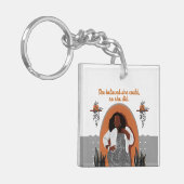 Zwarte vrouw, ze geloofde dat ze het kon, dus deed sleutelhanger (Voorkant Links)